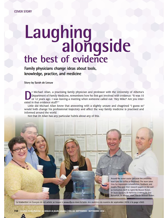 Laughing alongside the best of evidence: Family physicians change ideas about tools, knowledge, practice, and medicine