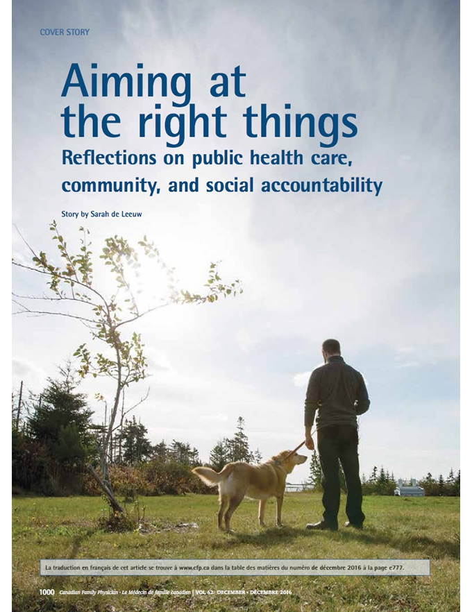 Aiming at the right things: Reflections on public health care, community, and social accountability