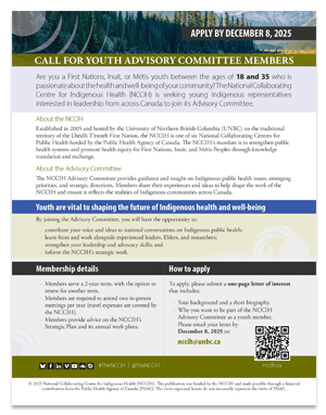 Call for youth Advisory Committee members flyer