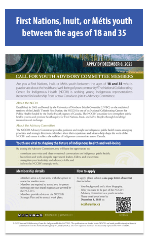 Call for youth Advisory Committee members flyer