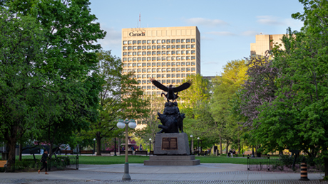 May 16, 2024 - National Aboriginal Veterans Monument at Confederation Park in OttawaPhoto credit Iryna Tolmachova.